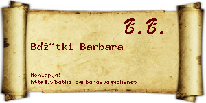 Bátki Barbara névjegykártya